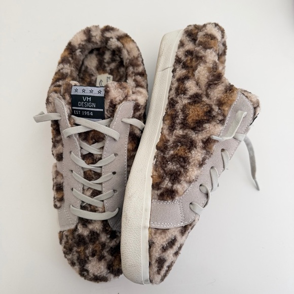 Vintage Havana Faux Sherpa Leopard Print Sneakers Size 10 Cozy - Picture 7 of 7